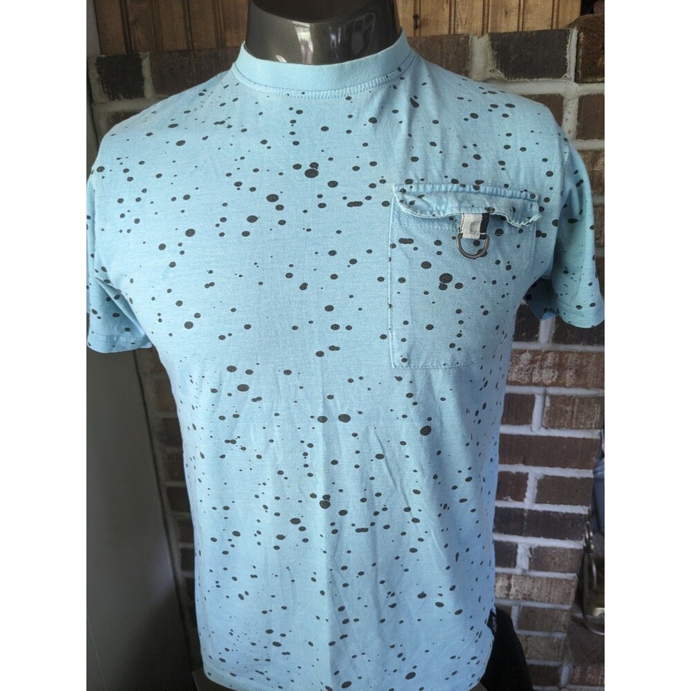 Vintage Y2K RocaWear Teal All Overr Print Skate Streetwear T Shirt Small Urban
